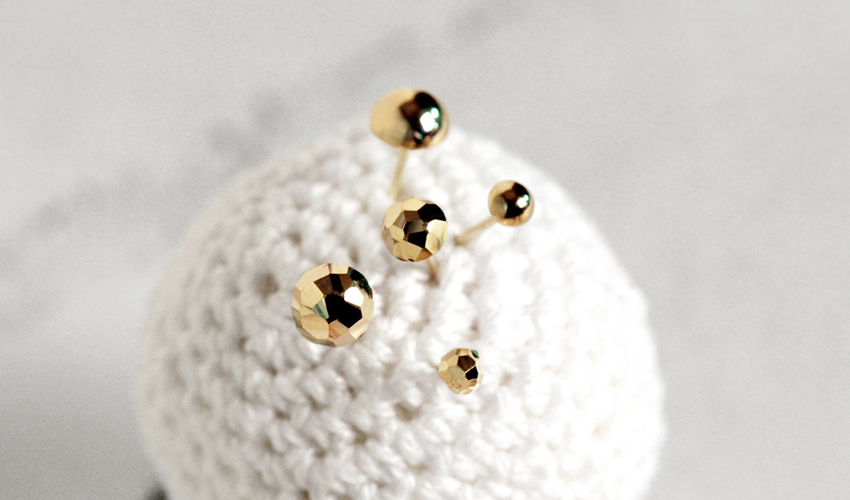10K/14K Mirae Gold ball earring [귀걸이]