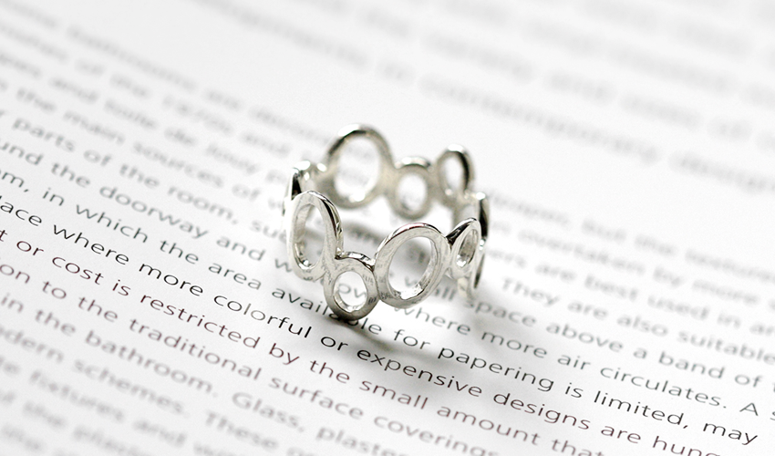 Silver Dot lace ring