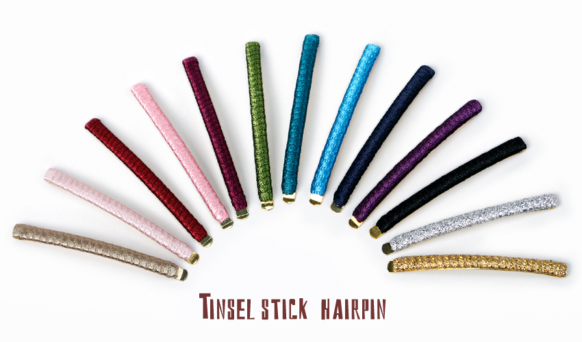 Tinsel stick hairpin
