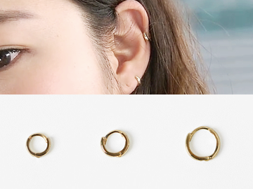 10K/14K Pasta mini ring earring