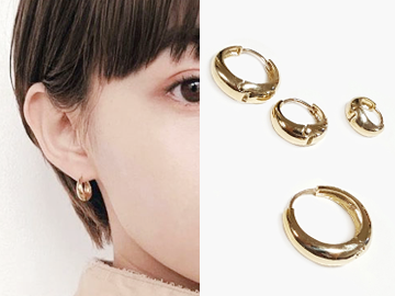 10K Gold Tear hoop earring