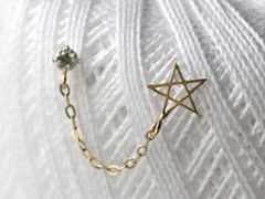10K Star cubic two pin earring
