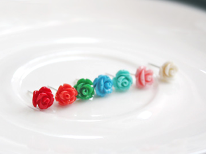 Various coral rose earring [산호장미 8-10mm]