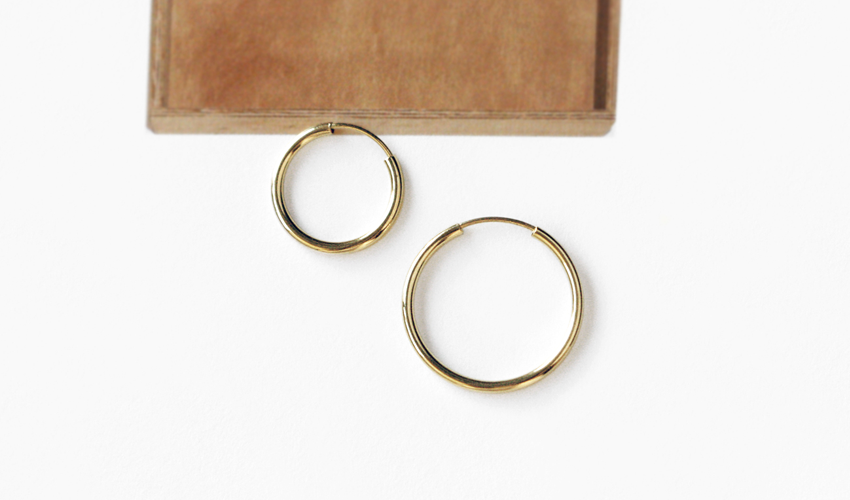 10K/ 14K Gold Simple ring earring