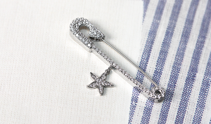 Starfish Safety Pin Brooch
