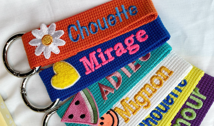 Embroidery Texture key ring