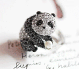 Panda ring - 정품 SWAROVSKI stone