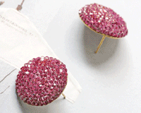 Pink disk earring