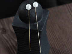 10K Gold Shiho stick pearl earring [핵진주]
