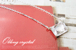 Oblong crystal necklace