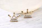 10K Petite crown earring