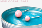 Mini coral ball earring