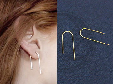10K Double Piercing threader earring
