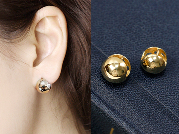 10K Gold ball one touch earring