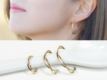 10K Slim X ring earring