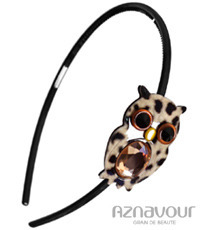 Aznavour Leopard shine owl hairband
