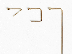 10K Gold Right angle earring