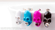 Colorful skull earring